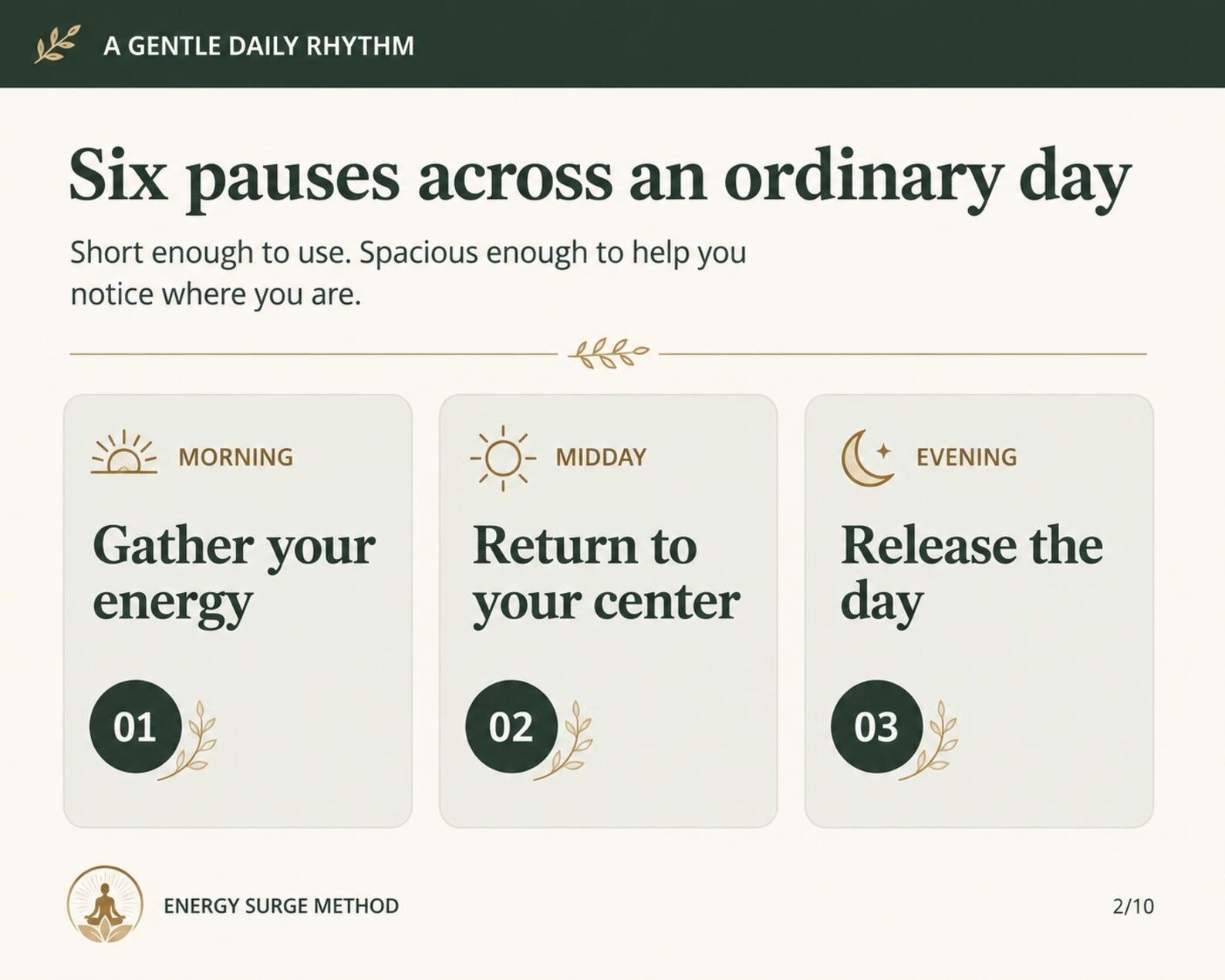 Six pauses across an ordinary day