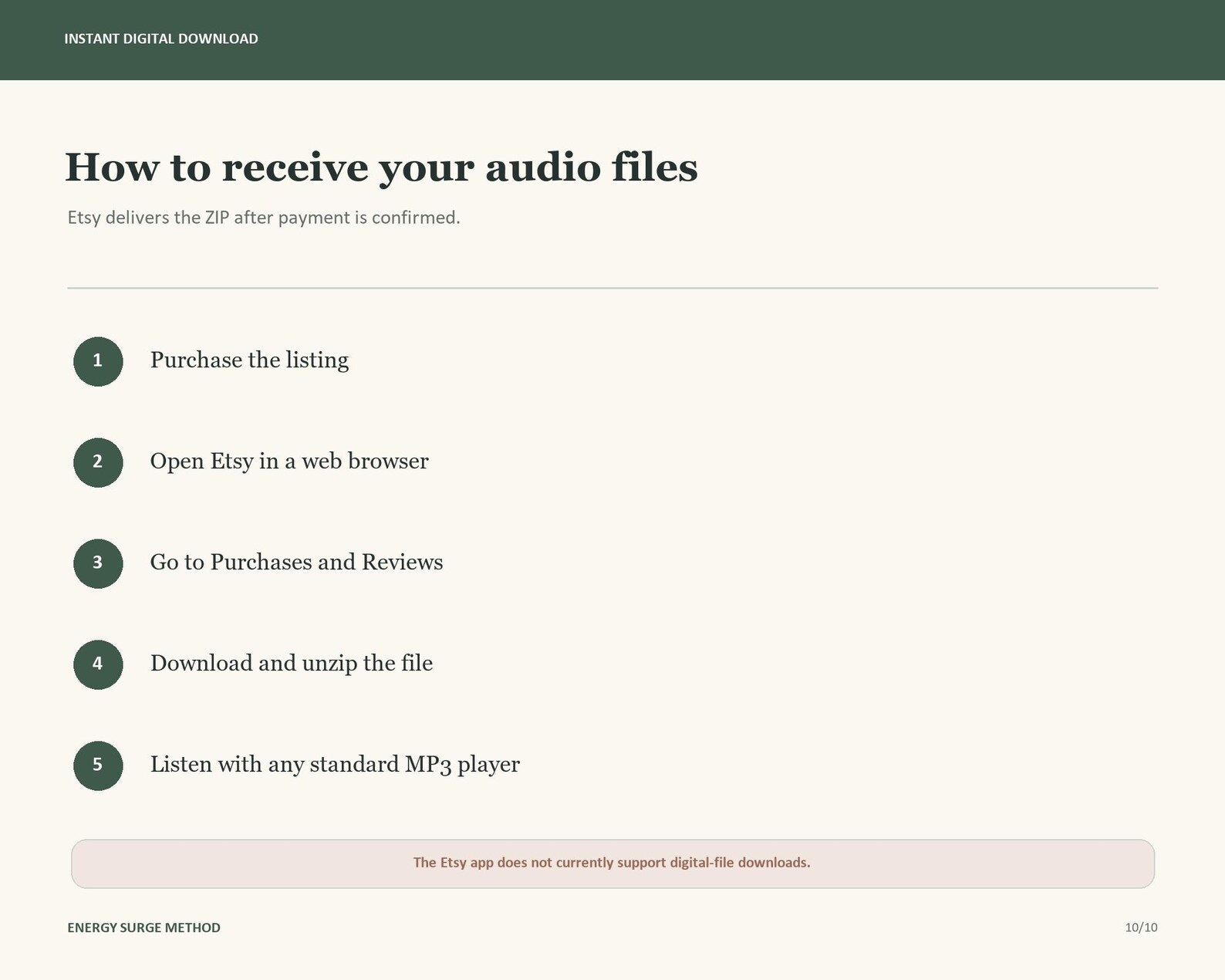 How to receive your audio files