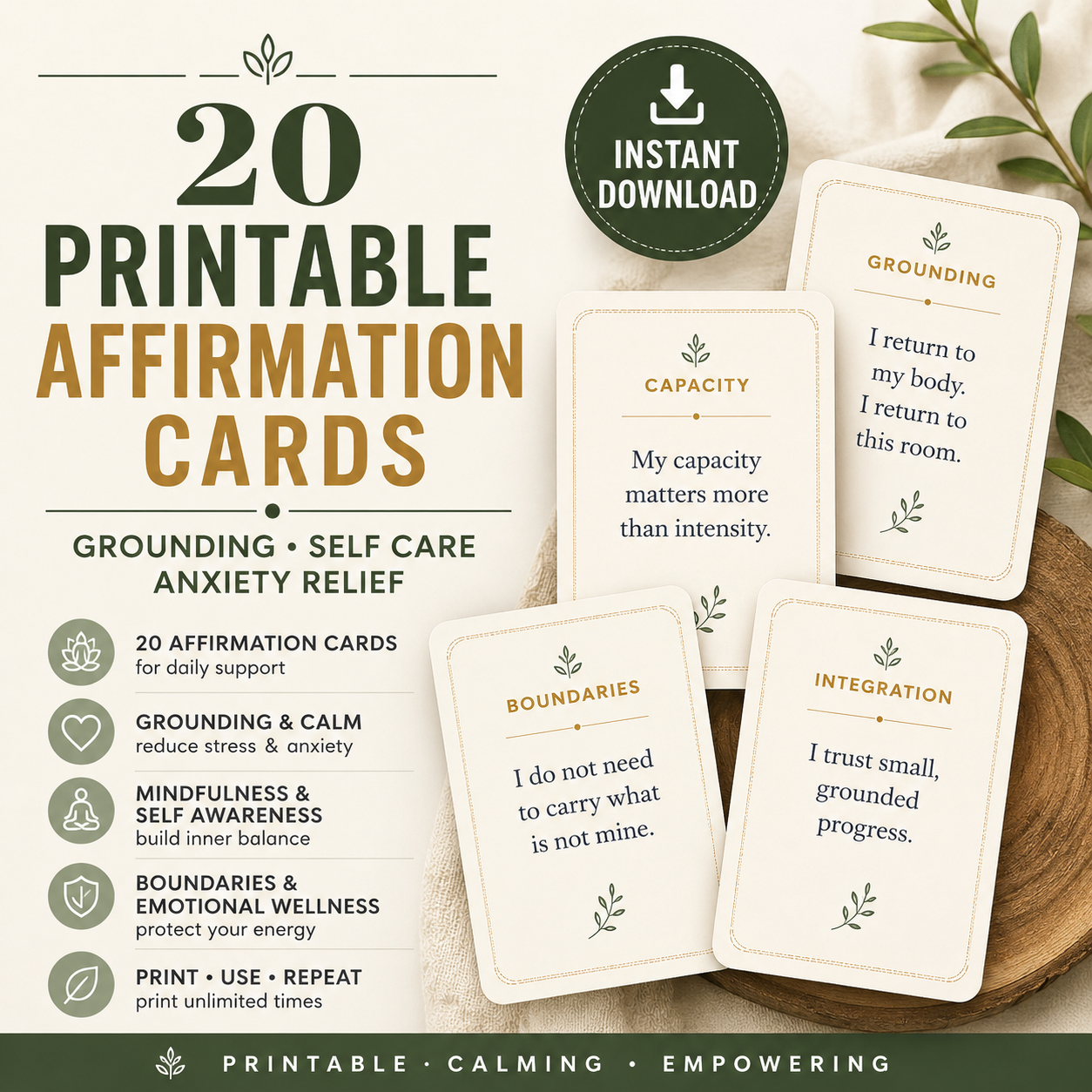 Printable affirmation cards preview