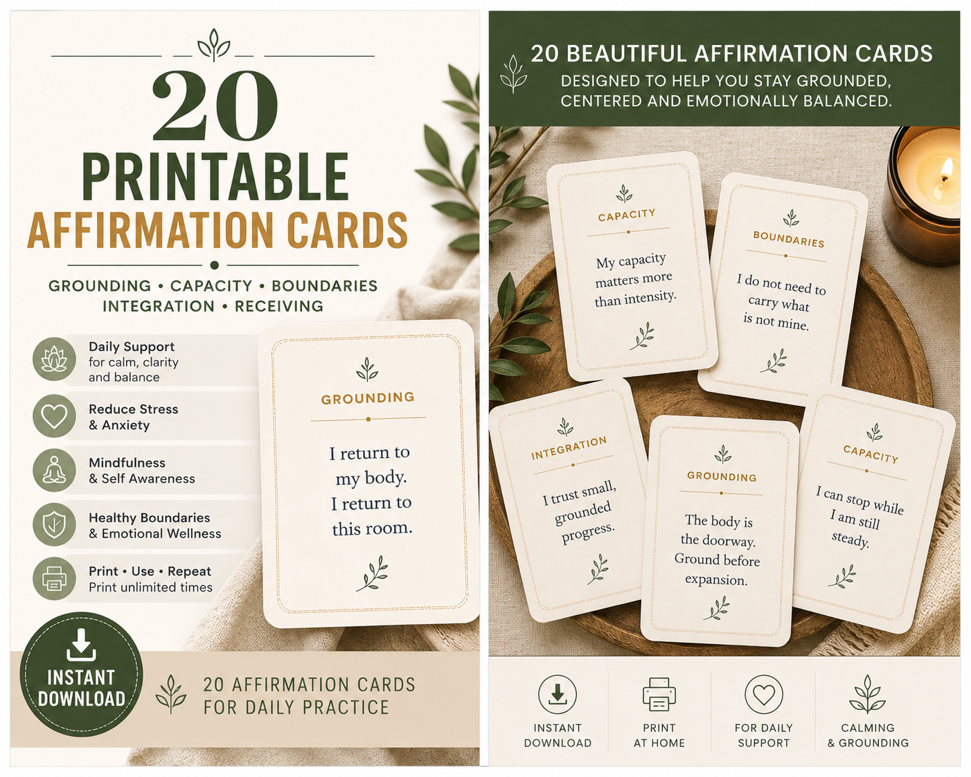 Printable Affirmation Cards overview
