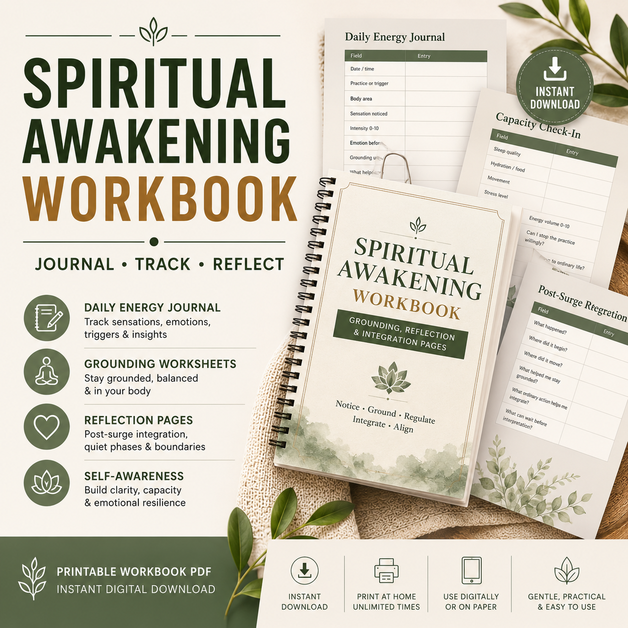Spiritual Awakening Workbook printable PDF preview