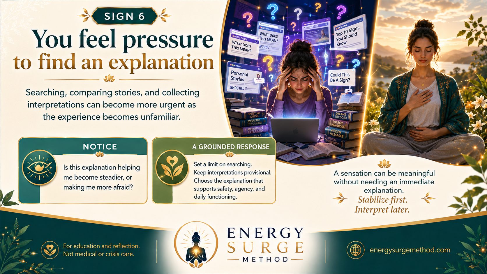 Sign 6: Pressure to find an explanation