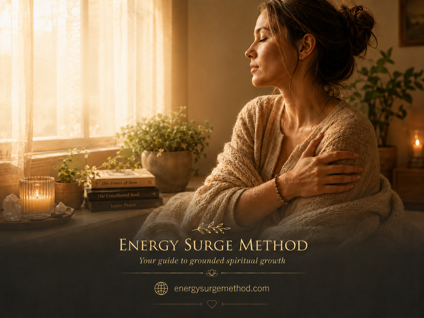 Reflective person in soft light experiencing a quiet wave of spiritual chills or goosebumps